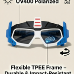 Kiddale Kids Sunglasses for Boys & Girls | UV400 Polarized Sun Glasses | Flexible TPEE Frame |Color Black