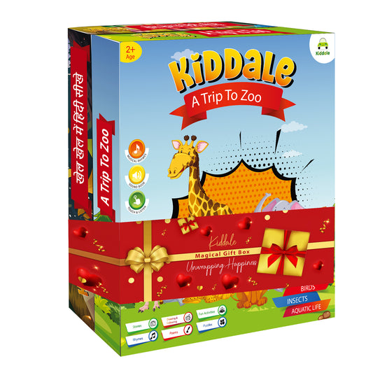 Kiddale 2-Pack Trip to Zoo and Hindi Nursery Rhyme Musical Interactive Sound Books