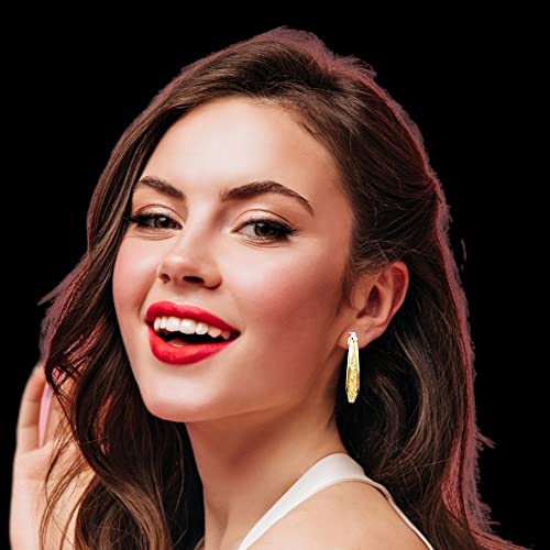 Upscale Ladies Beautiful Dangle Earrings, Gold Plated Luxury Earrings, Fashion Jewelry,Gift for Women and Girls with Gift box-Gold Kiddale123