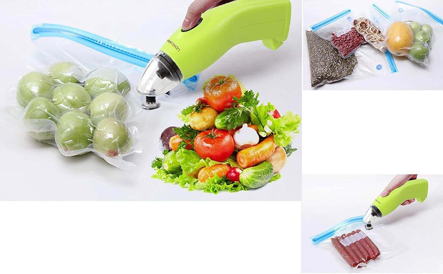 Upscale Handheld Mini Portable Cordless plastic Bag vaccum sealer Green