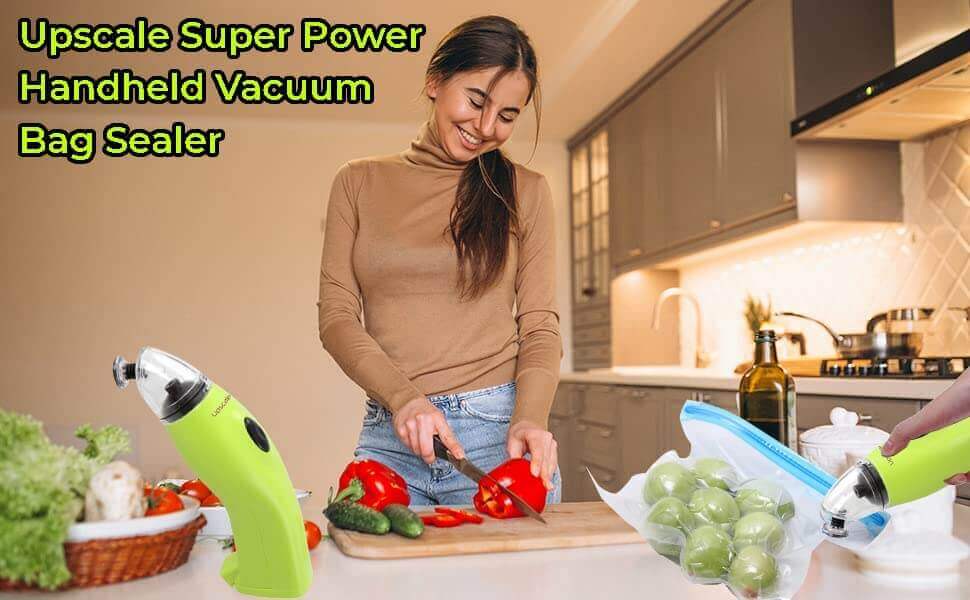 Upscale Handheld Mini Portable Cordless plastic Bag vaccum sealer Green