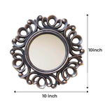 Upscale Wall Mounted Decorative Glass Mirrors for Living Room, Home Decor & Bedroom, Round Hanging Wall Decor Accessories (Gold, 10 inch) -Set of 3, Framed