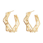 Upscale Ladies Geometric Twist Earring, Artificial Drop Earrings,Gold Plated Dangle Hoop Fashion Earring, Perfect Jewellery Gift for Women and Girls with Gift box - Gold Kiddale123