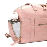 Kiddale Spacious Baby Diaper Bag, Stylish Mommy HandBag, Multifunctional Organizer,PU Leather,with Diaper Changing Station,Insulated Pockets-Pink Kiddale