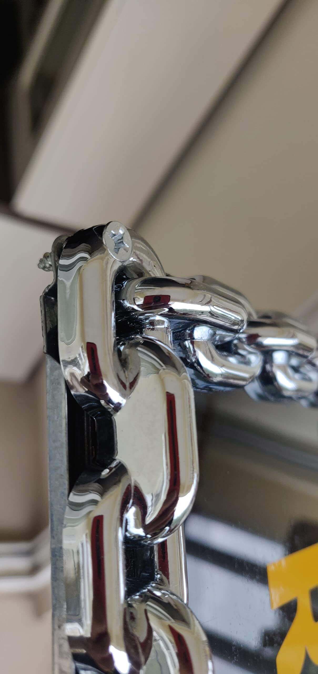 Upscale Modern Home Door Name Plate with Black Acrylic Background Chain Style Metal Chrome Finish Size 12"x6" - Silver (Name Stickers not Included)