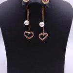 Upscale Ladies Beautiful Pink Drop Earrings,Zircon Luxury Earrings,Elegant Rhinestone Fashion Jewelry with Imitation Pearl, Gift for Women and Girls Pink