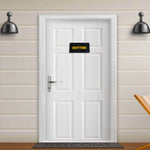 Upscale Modern Home Door Name Plate with Black Acrylic Background Size 12"x6" - Black (Name Stickers not Included)