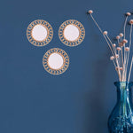 Upscale Set of 3 Wall Mounted 10 inch Decorative Mirrors| Wall Decor Frames| Wall Decor Mirror Art| Wall Hangings for Living Room|Home Decor Item for Living Room Bedroom (Gold, Round, Framed)