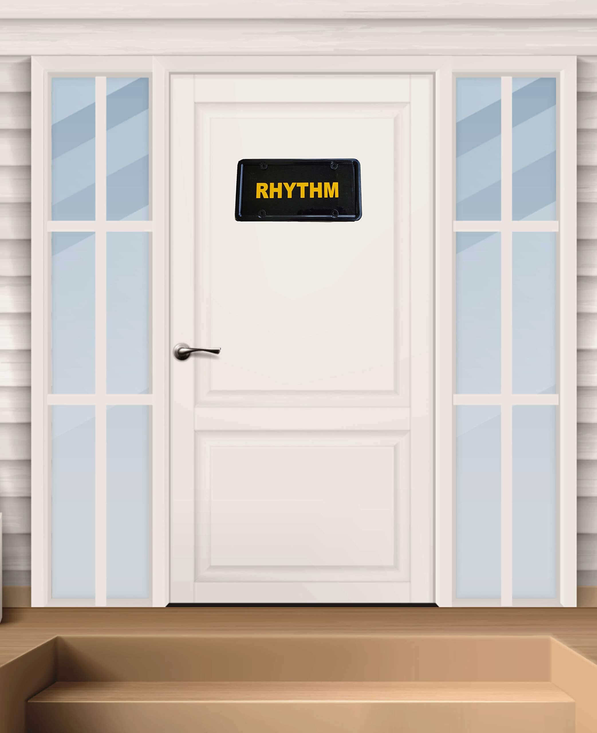 Upscale Modern Home Door Name Plate with Black Acrylic Background Size 12"x6" - Black (Name Stickers not Included)