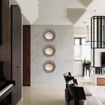 Upscale Set of 3 Wall Mounted 10 inch Decorative Mirrors| Wall Decor Frames| Wall Decor Mirror Art| Wall Hangings for Living Room|Home Decor Item for Living Room Bedroom (Gold, Round, Framed)