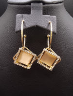 Upscale Ladies Beautiful Dangle Drop Earrings,Rhinestone Studded Luxury Earrings,Fashion Jewelry,Gift for Women and Girls - Gold Kiddale123