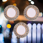Upscale Set of 3 Wall Mounted 10 inch Decorative Mirrors| Wall Decor Frames| Wall Decor Mirror Art| Wall Hangings for Living Room|Home Decor Item for Living Room Bedroom (Gold, Round, Framed)