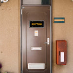 Upscale Modern Home Door Name Plate with Steel Finish Frame and Black Acrylic Background Size 12"x6" - Silver (Name Stickers not Included)