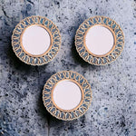 Upscale Set of 3 Wall Mounted 10 inch Decorative Mirrors| Wall Decor Frames| Wall Decor Mirror Art| Wall Hangings for Living Room|Home Decor Item for Living Room Bedroom (Gold, Round, Framed)