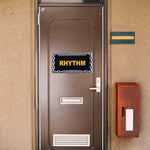 Upscale Modern Home Door Name Plate with Black Acrylic Background Chain Style Metal Chrome Finish Size 12"x6" - Silver (Name Stickers not Included)