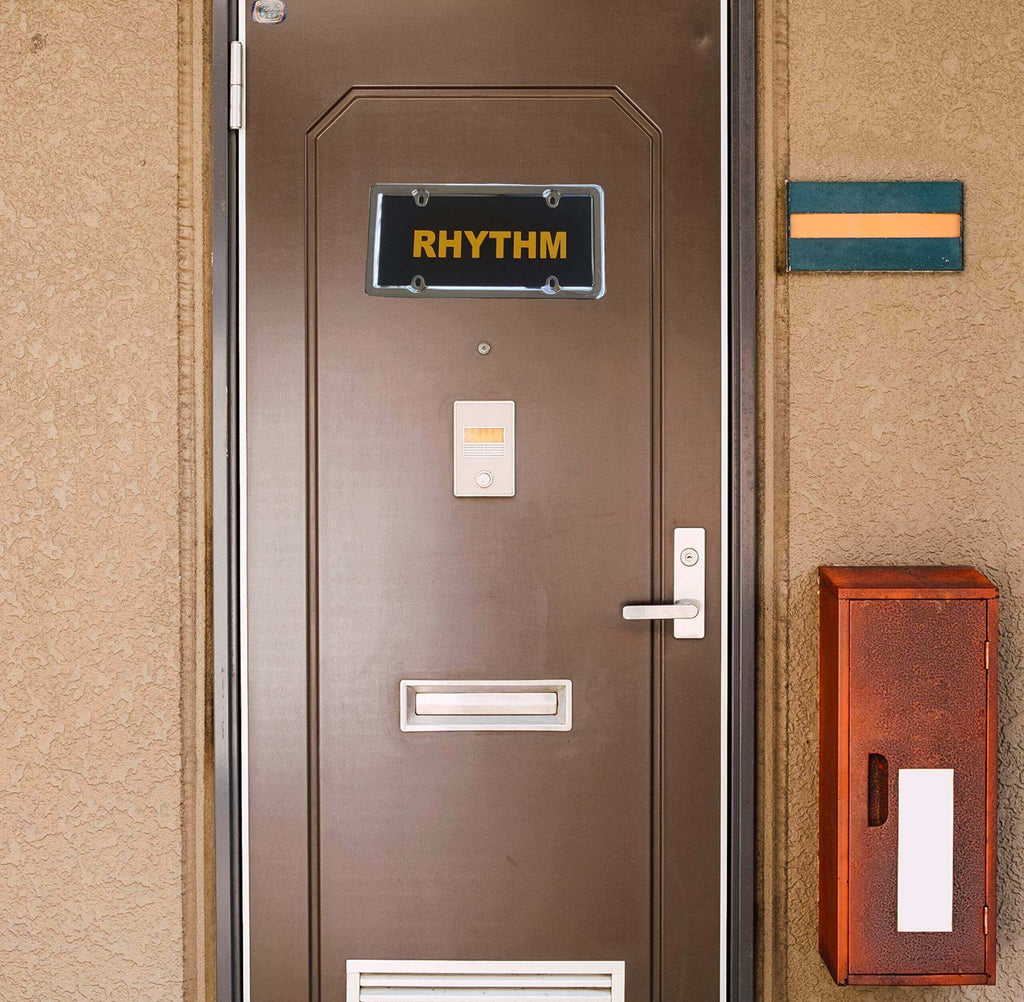 Upscale Modern Home Door Name Plate with Black Acrylic Background Size 12"x6" - Silver (Name Stickers not Included)