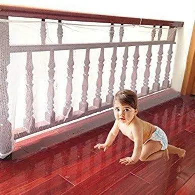 Baby Safety net for Staircase|Railing Guard for Baby Safety Balcony|Child Safety net for Balcony|Staircase Baby Safety|Stairs Guard for Kids|Child Safety Product- Pack of 1(3m by 1.1m Wide), White Kiddale