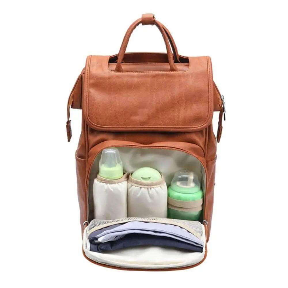 Kiddale Leather Diaper Backpack Bag for Smart Mom