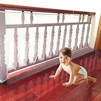 Kiddale Premium Baby & Pet Safety Net for Stairs & Balcony, 3m Length, 110cm Wide, White- Premium with 14 Nylon Cable Ties - Pack of 2 Kiddale
